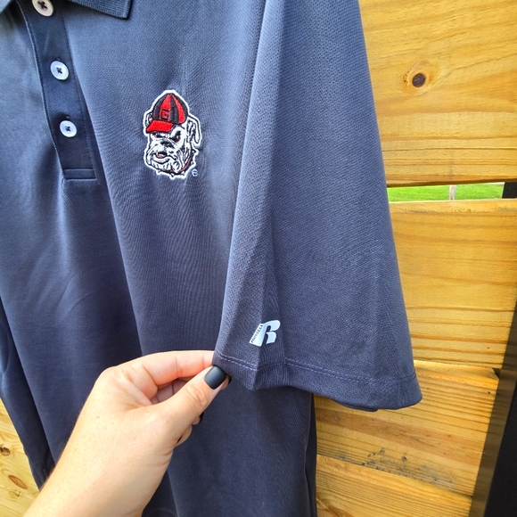 NWOT Georgia Bulldogs Men's Polo Sz LG Grey Golf Polo 0007 - Picture 5 of 6